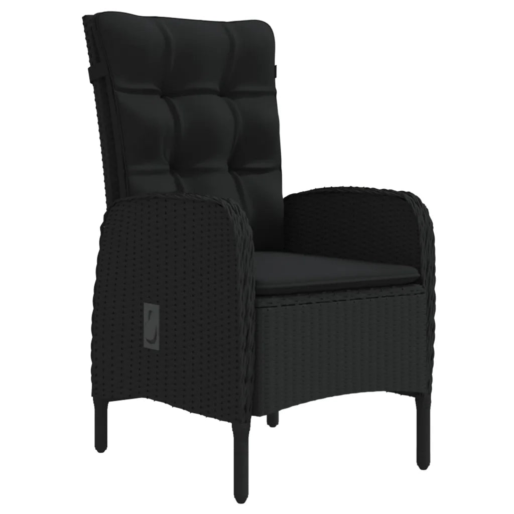 Set da Pranzo da Giardino 9 pz con Cuscini Nero 3099370