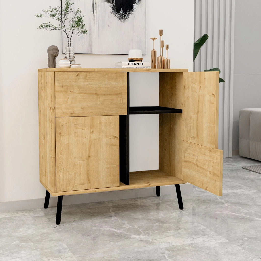Credenza in legno "Darien" - 76 x 35 x 79 cm - Beige