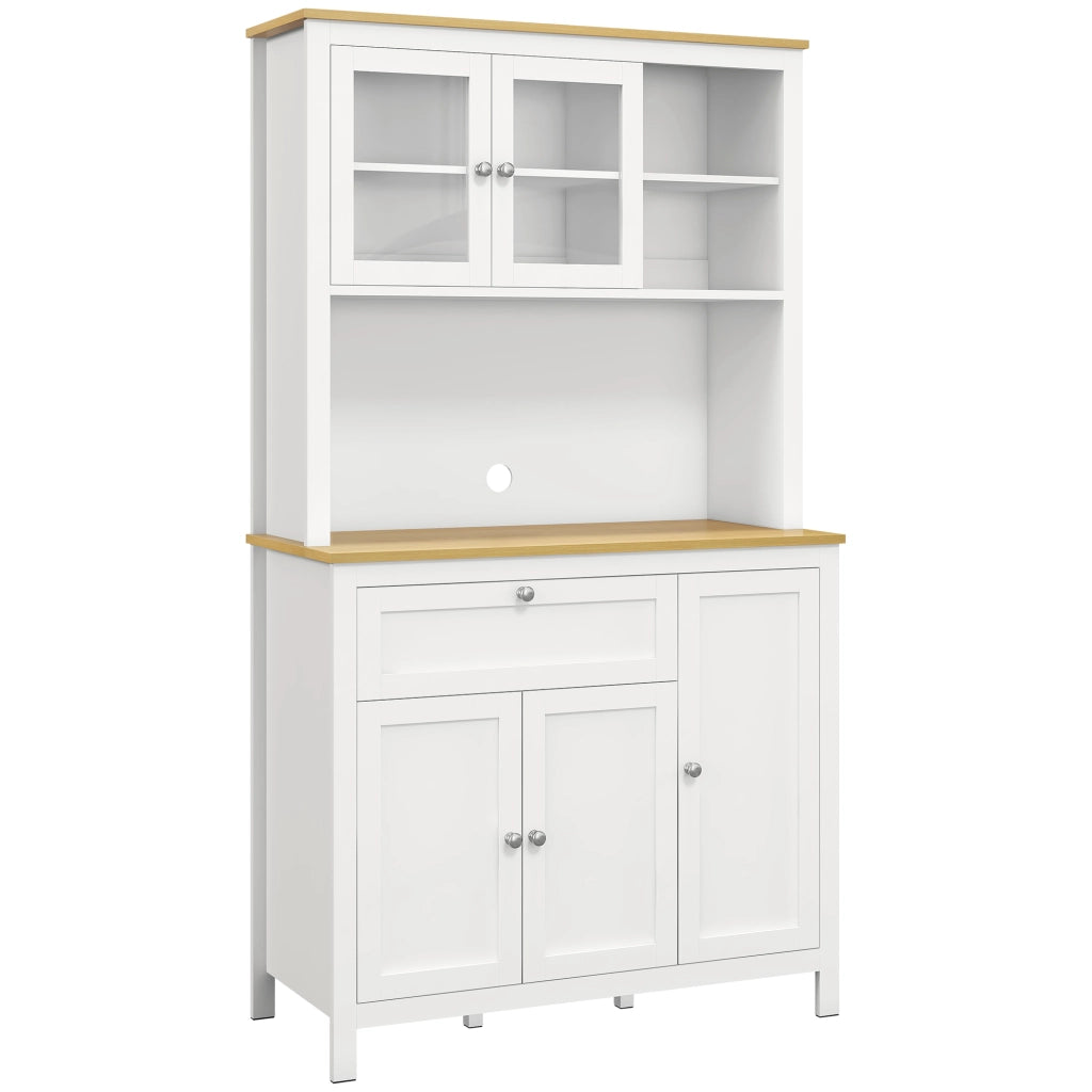 Armadio da Cucina con Cassetti e Ripiani ¨C zephmum ¨C Bianco 100x40x180 cm