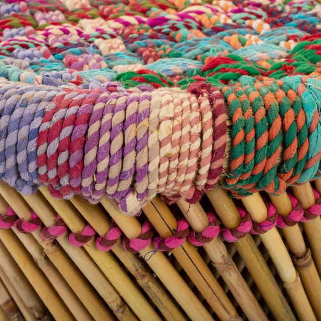 Set di 2 sgabelli in bambù multicolore