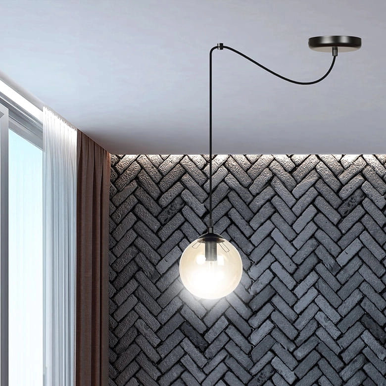 Lampada a sospensione Emibig GIGI 1 E14 nero ambra