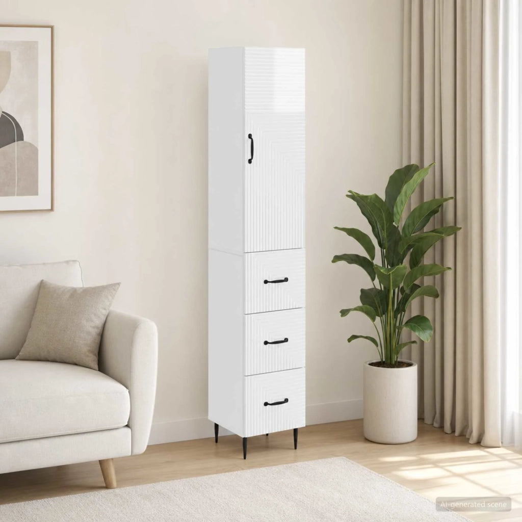 Set di armadi 2 pcs Bianco Lucido 33 x 34,5 x 90 cm 3416650