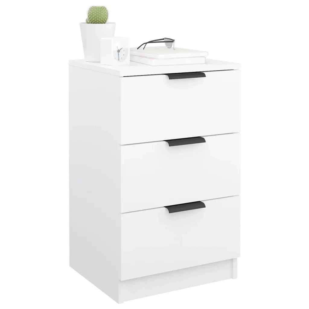 Comodini 2 pz-Set di 2 Tavolino da notte Bianchi 40x36x65 cm