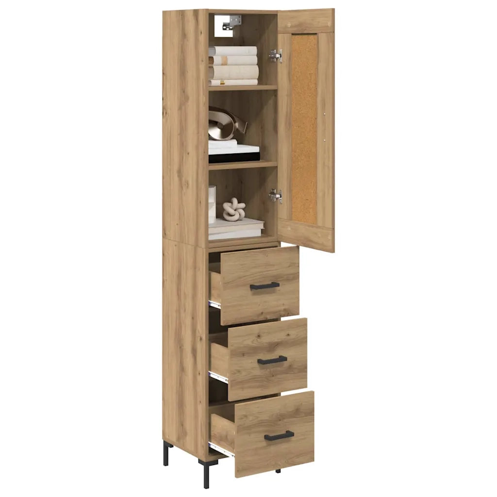 Credenza con Cassetto-Buffet-Armadio da cucina Rovere artigianale 34,5 x 34 x 180 cm 365990
