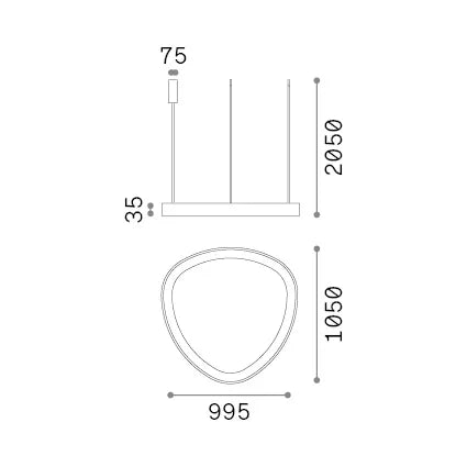 Lampada A Sospensione Gemini 1 Luce Led Nero 78W Ip20 4000K