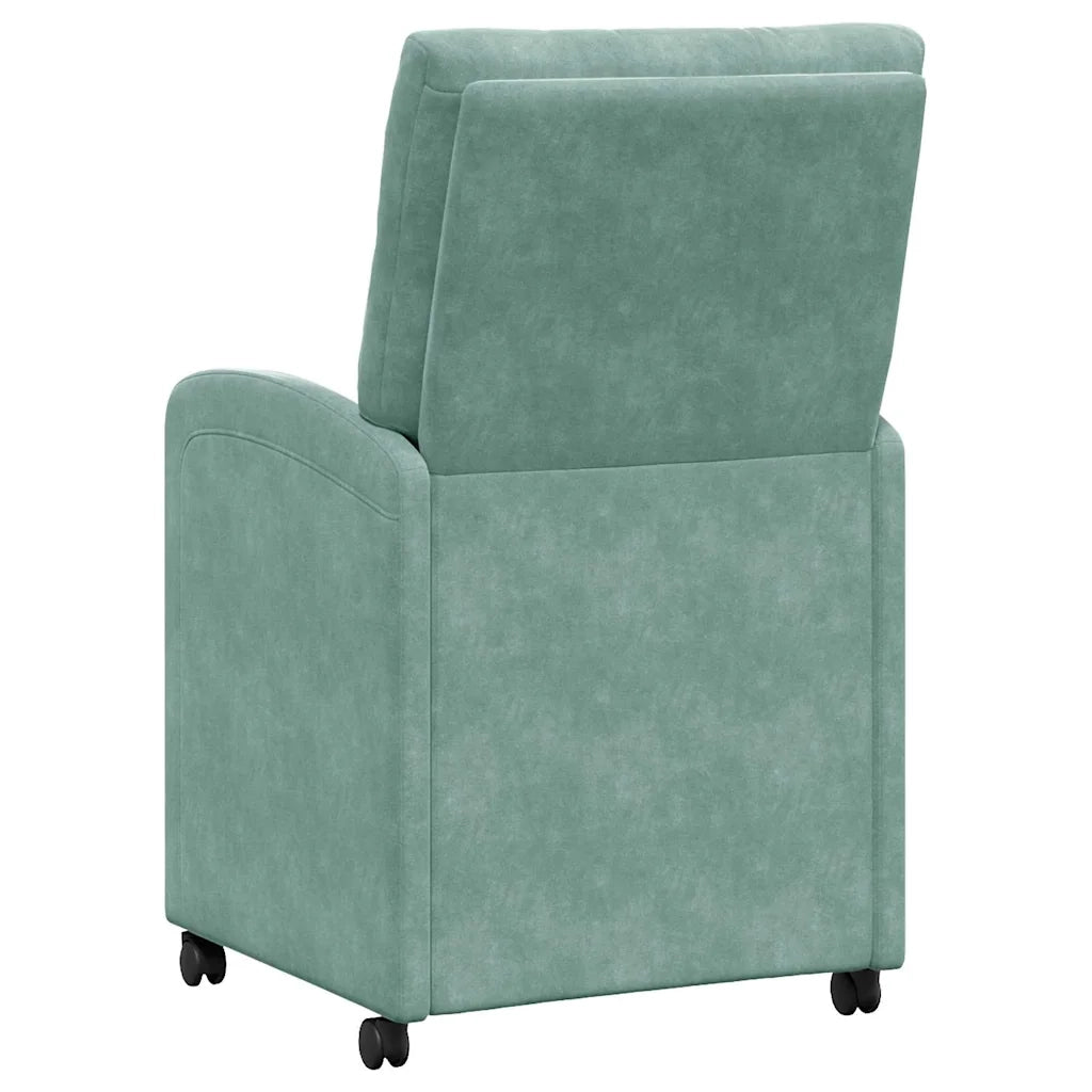 Sedie da Pranzo con Ruote 2 pcs verde mare 58 x 67 x 97 cm
