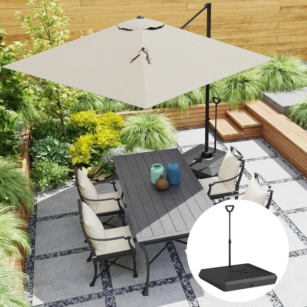 Base Ombrellone Giardino ¨C Minimal ¨C Nero, HDPE, 135/140/160mm