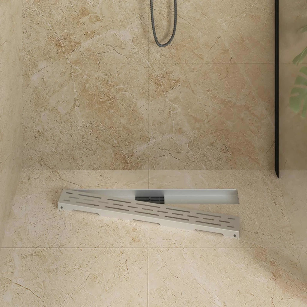 Drenaggio doccia con design a striscia Argento 80 cm 42015958