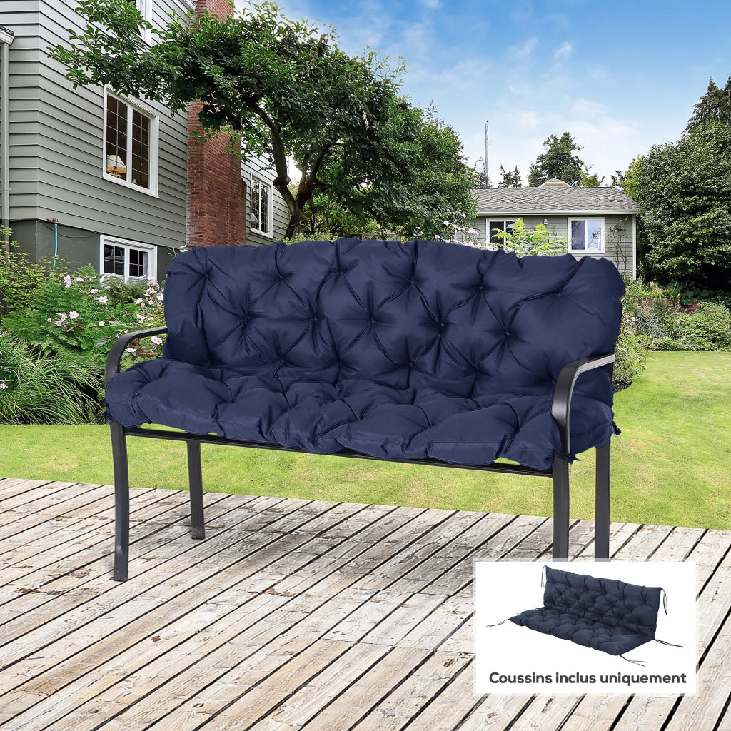 Cuscini per divano da giardino 3 posti ¨C Xylo ¨C Blu 150x98x8 cm