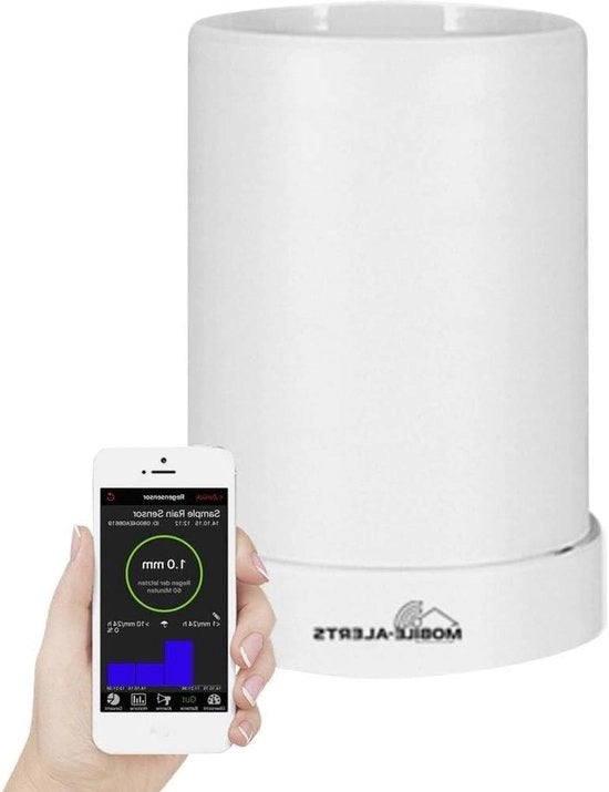 Sensore di Pioggia Pro Serie trasmissione dati alla smartphone allarme via notifica push bianco 133 x 133 x 185 cm - Alerts MA 165