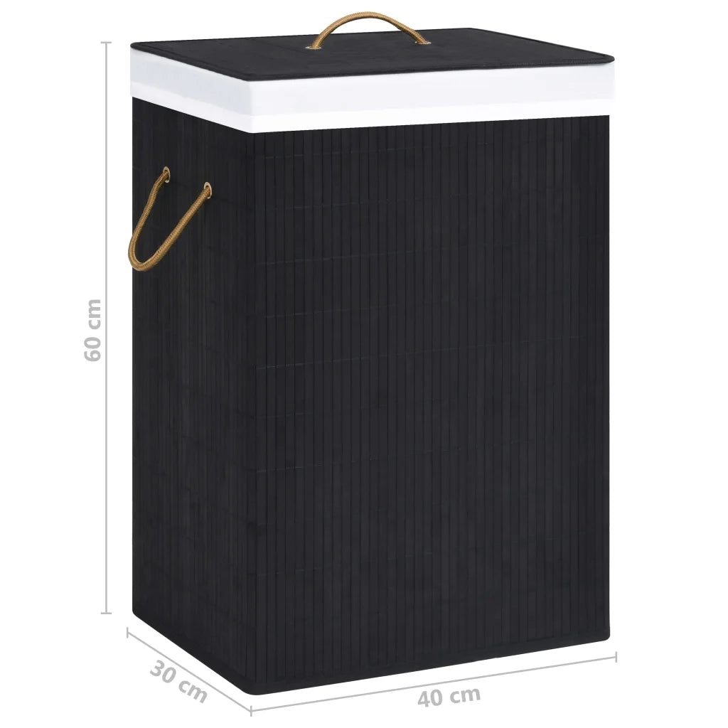Cesto Portabiancheria in Bamb¨´ a Sezione Singola Nero CFW6014175