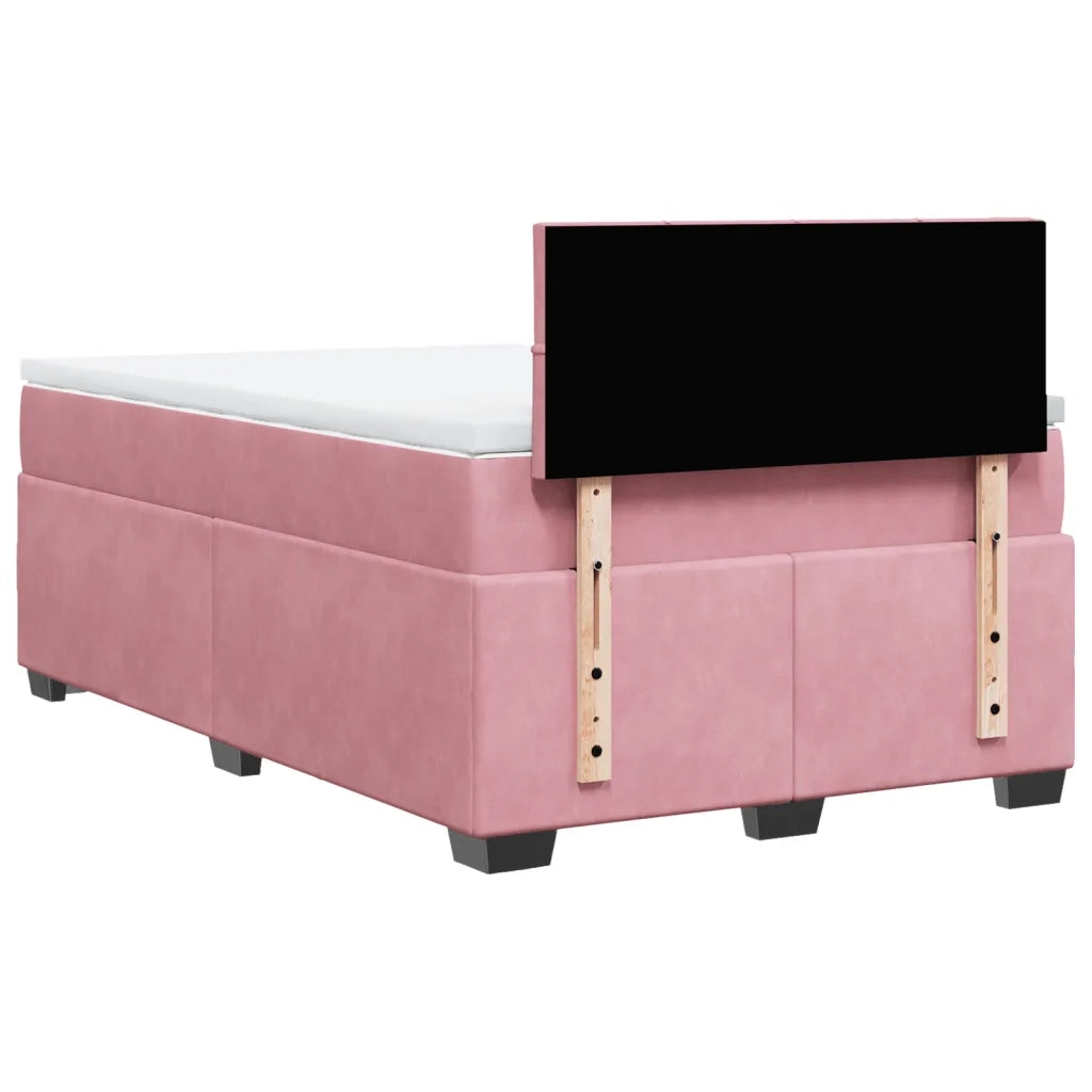 Giroletto a Molle con Materasso Rosa 120x200 cm in Velluto 3286287