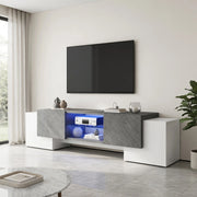 Cassettiera TV bianca e grigia in MDF lunghezza 180 cm