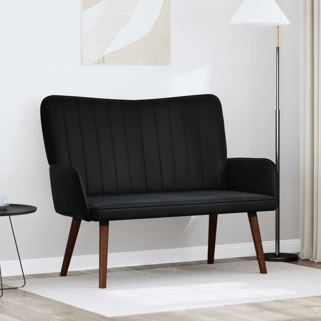 Divano | Divano da soggiorno | Sofa a Due Posti Nero 115 x 61 x 87 cm Velluto