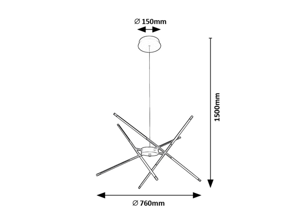 Lampadario LED Rabalux Henli 30W nero Ø76 cm regolabile
