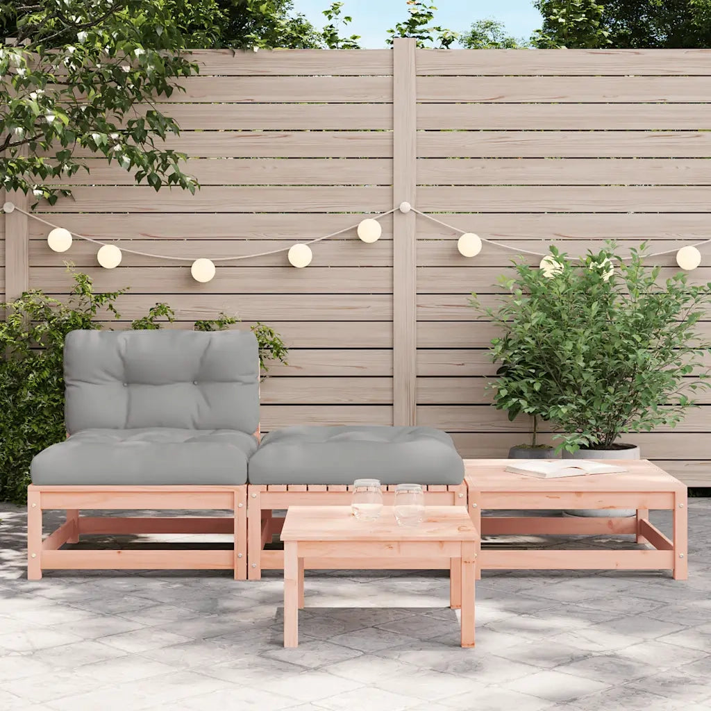 Divano da Giardino Senza Braccioli con Cuscini e Poggiapiedi-Sofa da Giardino-Divano da esterno 993993