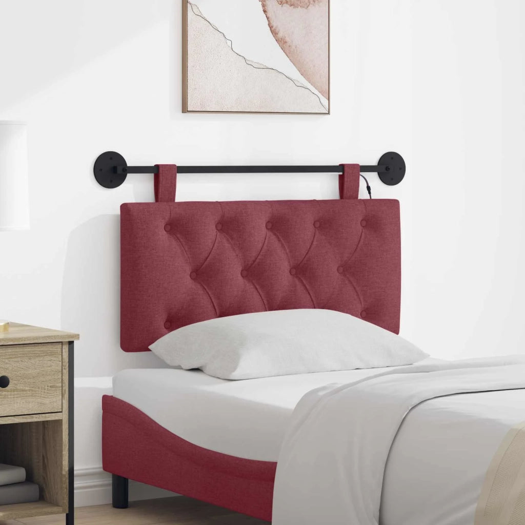 Testiera | Testata sospesa Con luce LED Rosso Vino Tessuto