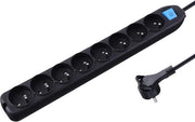 Scatola di connessione 8-voltata con interruttore - 15 m cavo - nero