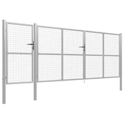 Cancello da Giardino in Acciaio 500x150 cm Argento 144355