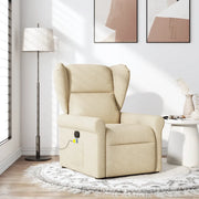 Poltrona Massaggiante Reclinabile Crema in Tessuto 4015674