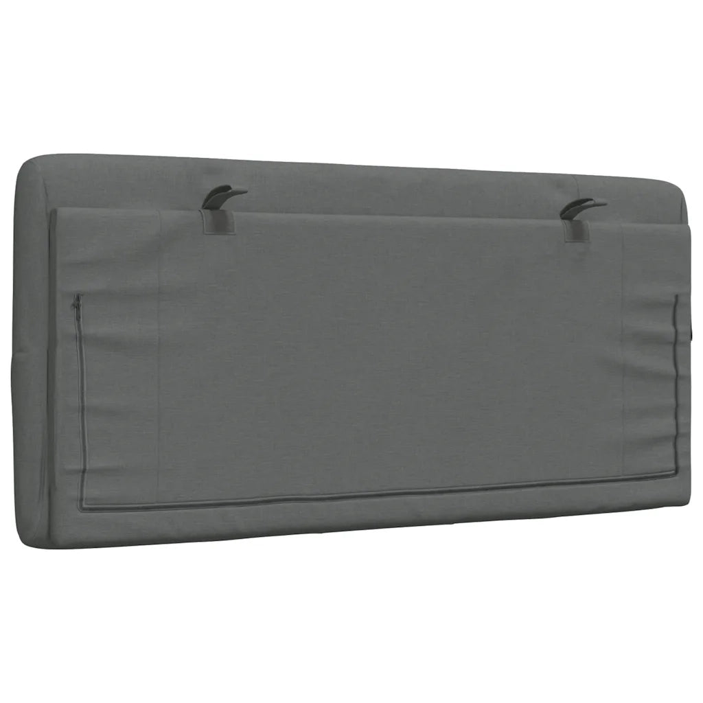 Cuscino Testiera-Cuscino per Testiera Grigio Scuro 100 cm in Tessuto