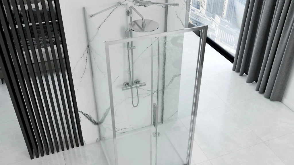 Cabina Doccia A Parete Rea Rapid Slide Chrome 140x100