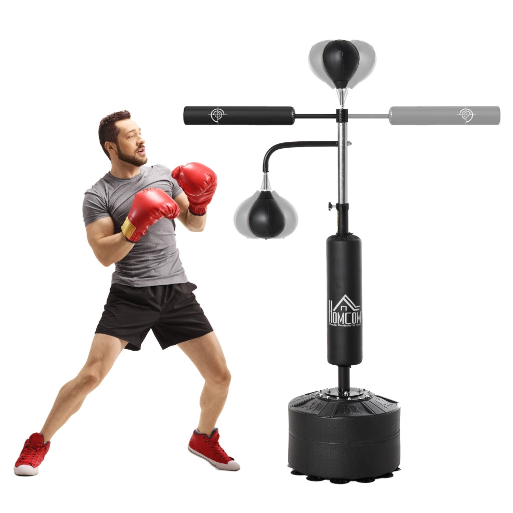 Sacco da boxe regolabile 160-230 cm con palle e stanghe ¨C Minimal ¨C nero