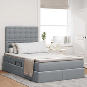 Letto con contenitore e LED con led Grigio chiaro 120 x 200 cm