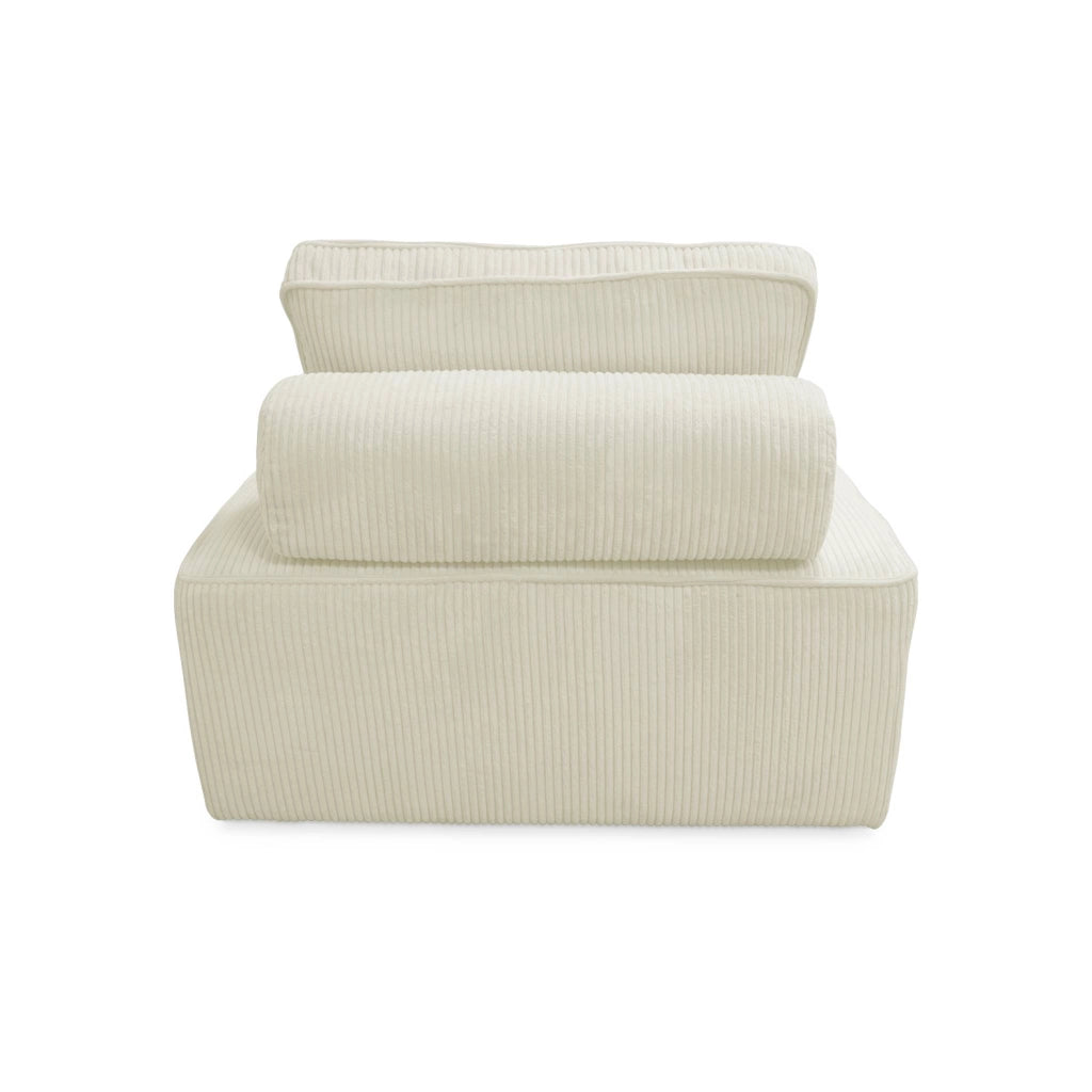 Modulo per divano modulare in velluto a coste, 1 posto, crema