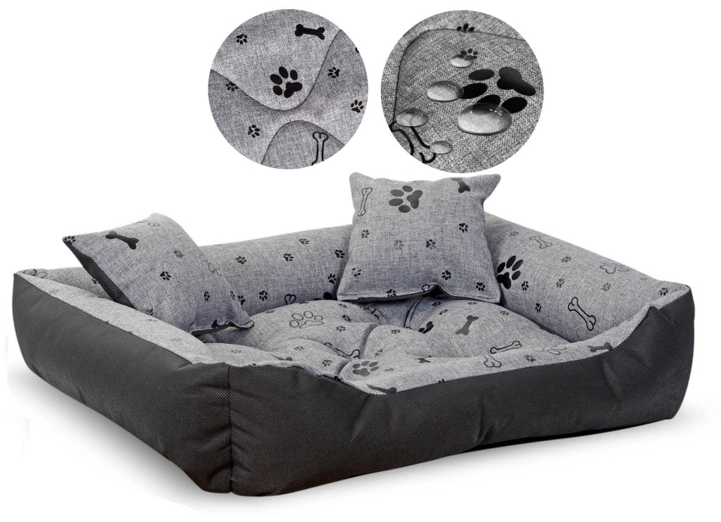AIO FACTORY 115x95 cm Letto per cani impermeabile Ossa nere