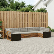 Set di divani da esterno 7 pcs Naturale e Grigio Chiaro 3383814