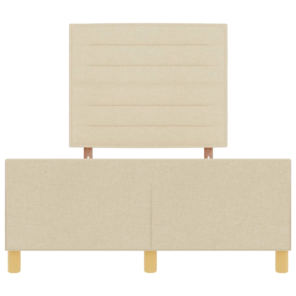 Struttura del letto con testiera Crema 120 x 190 cm Tessuto 3344639