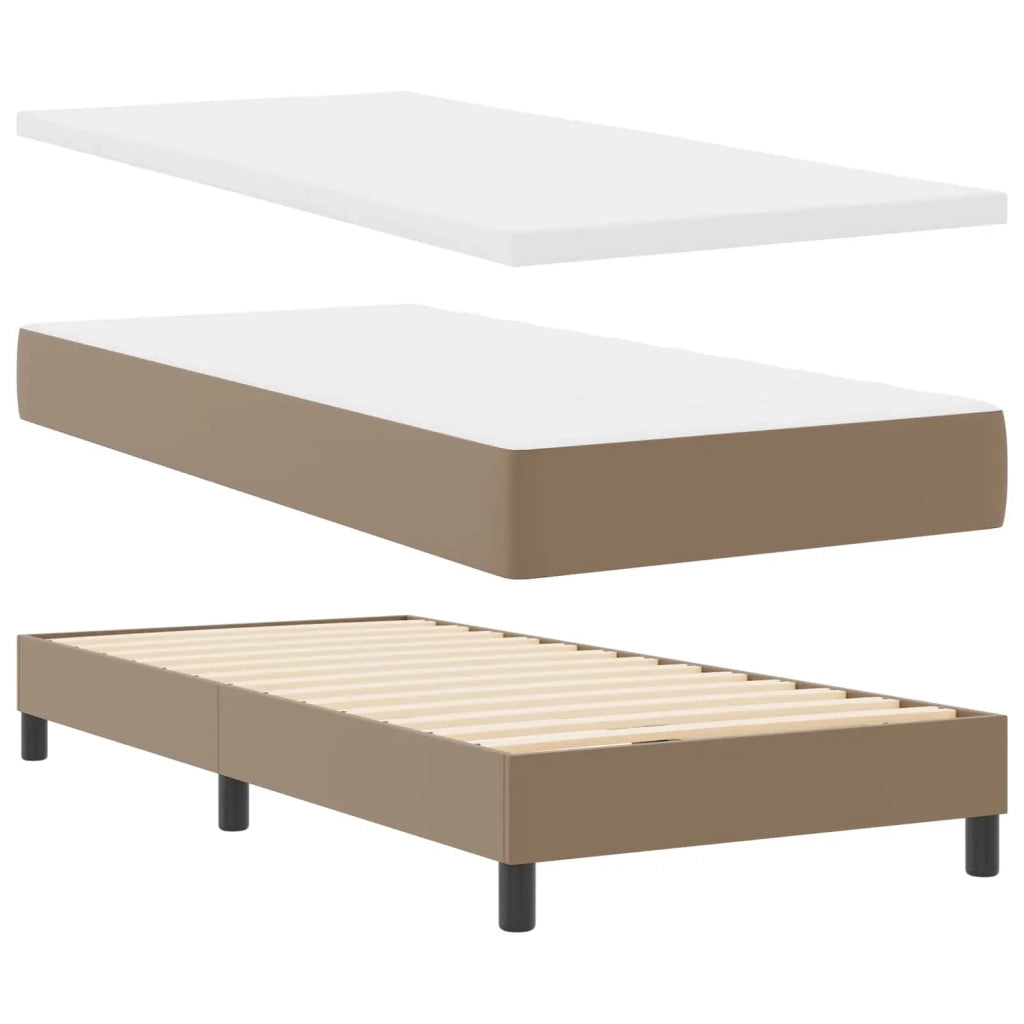 Letto a molle Cappuccino 90 x 200 cm Pelle sintetica 3339035