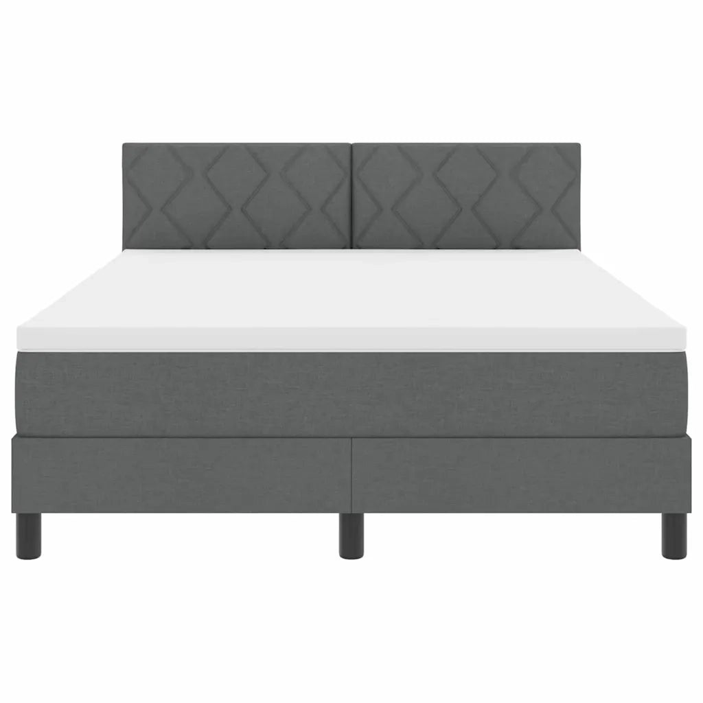 Letto a molle con materasso Grigio scuro 140 x 190 cm Tessuto 3338763