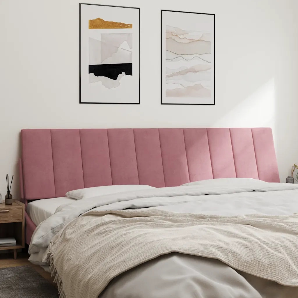 Cuscino Testiera-Cuscino per Testiera Hanko Rosa 200 cm in Velluto