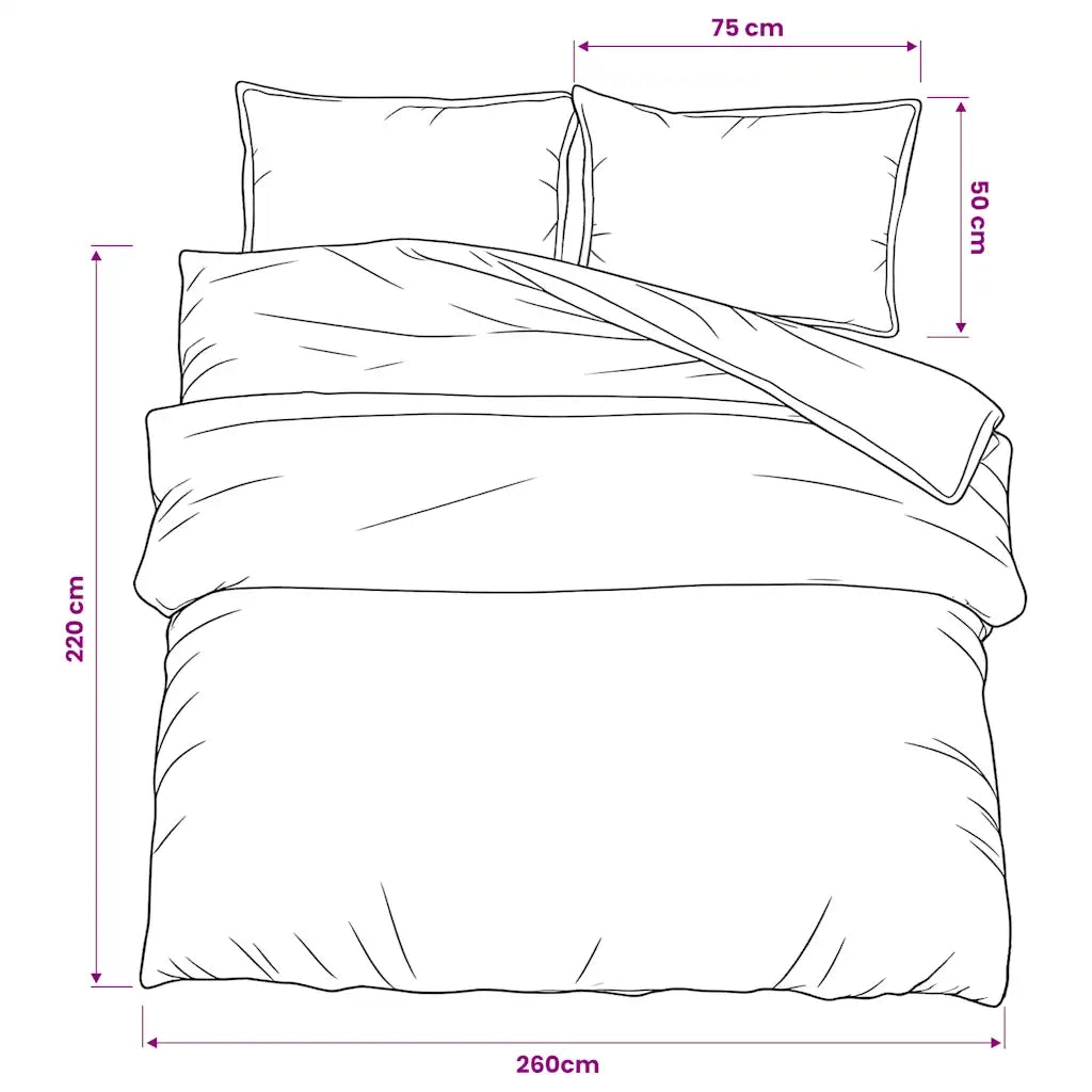 Set Copripiumino Grigio 260x220 cm in Cotone 136446