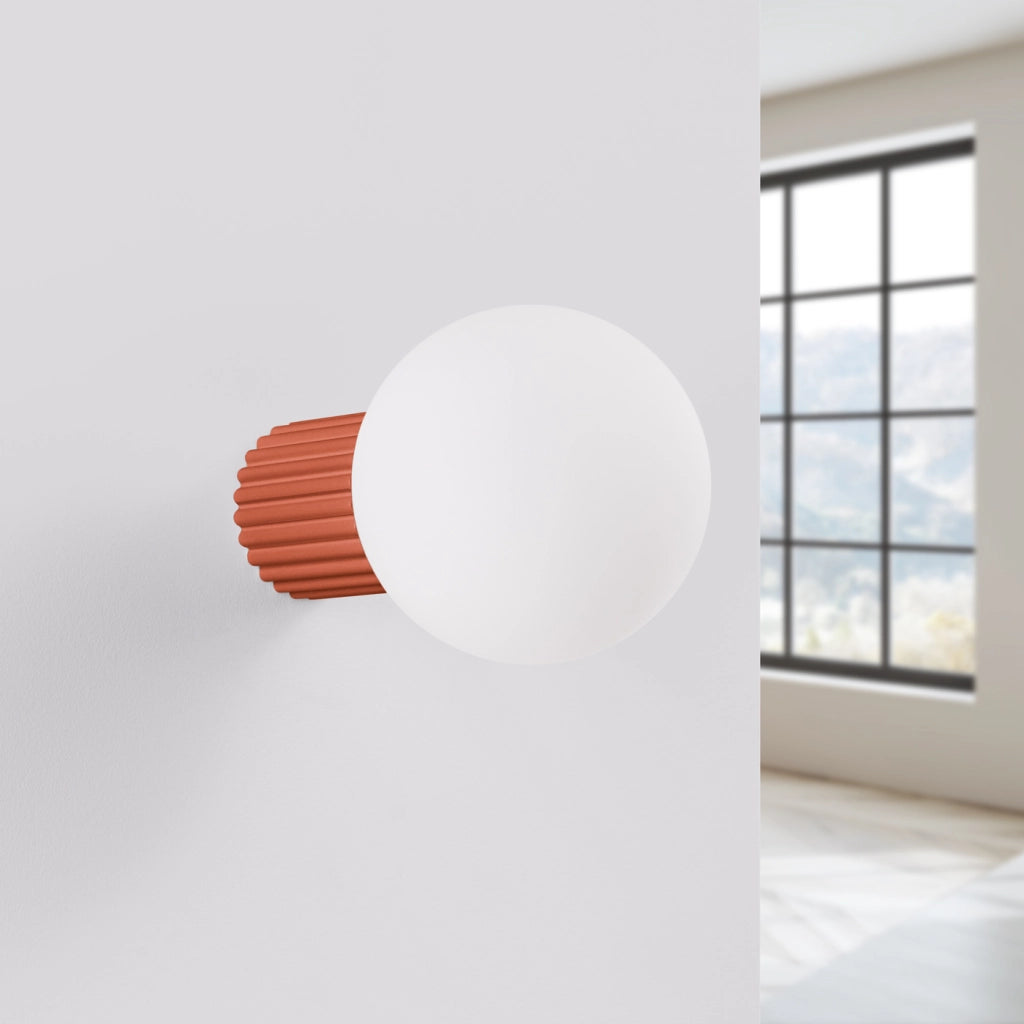 Lampada da parete HALO rosso ocra IP44