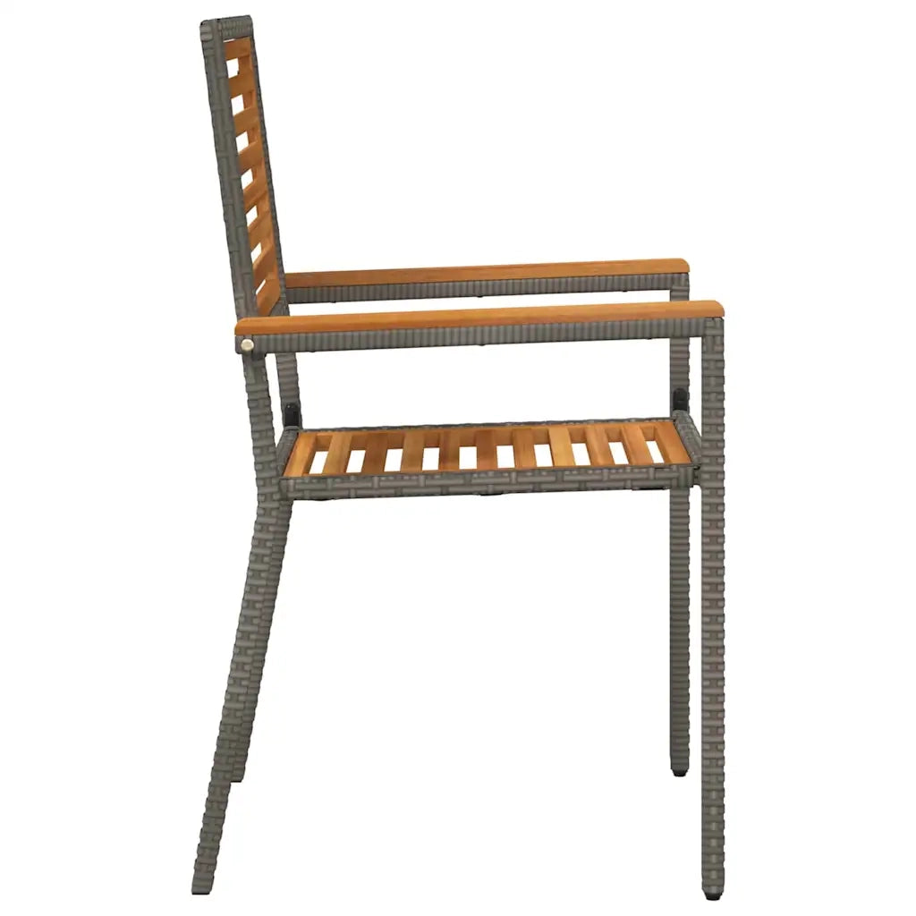 Sedie impilabili da giardino 4 pcs Marrone e Grigio 3403059