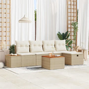 Set Divano da Giardino con cuscino 6 pcs Beige Poly Rattan 3360960