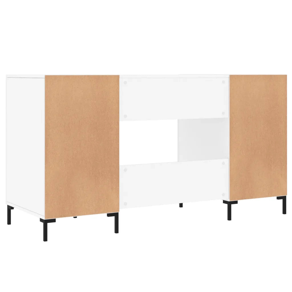 Scrivania Bianco Lucido 140x50x75 cm in Legno Multistrato 829550