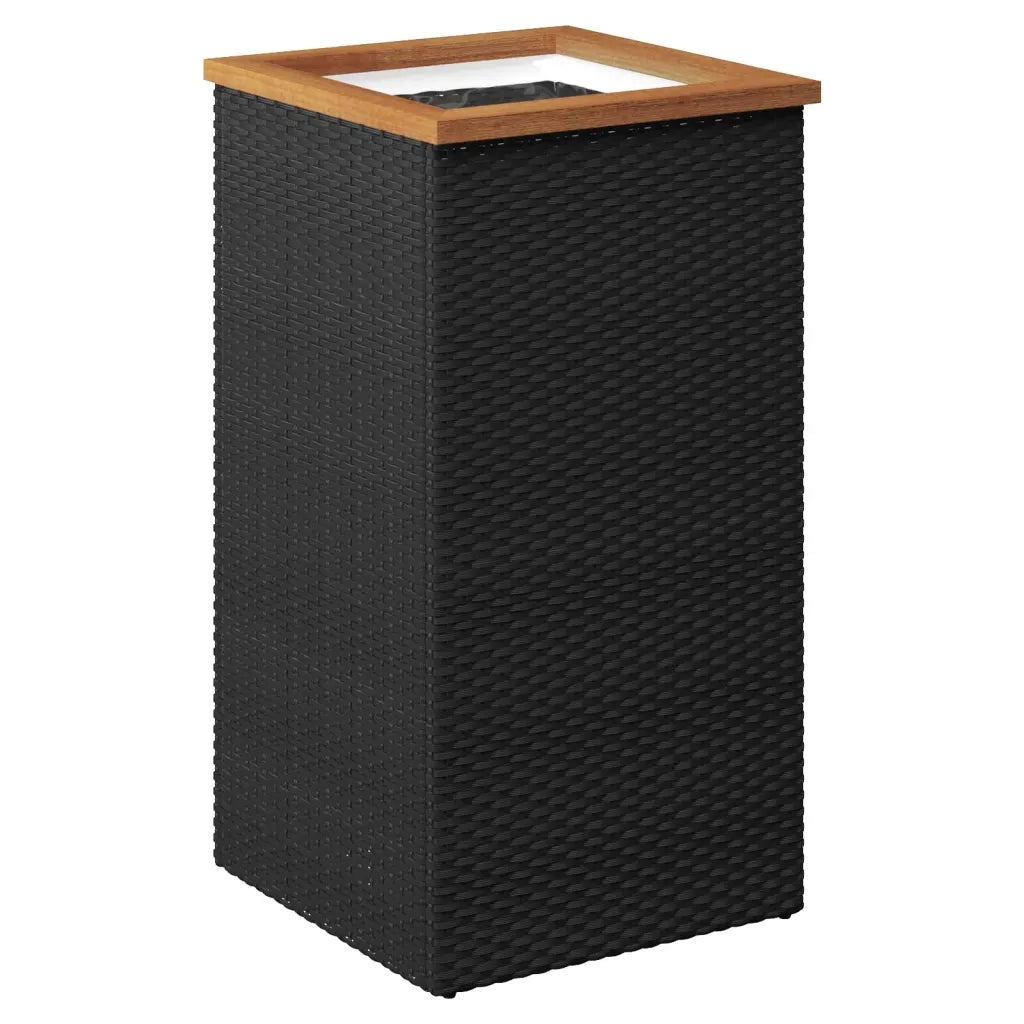 Fioriera | Cassetta per fiori | Vaso Nera 40x40x80 cm in Polyrattan