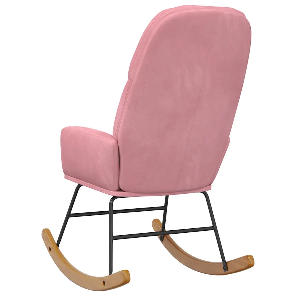 Sedia a Dondolo Rosa in Velluto 4102625