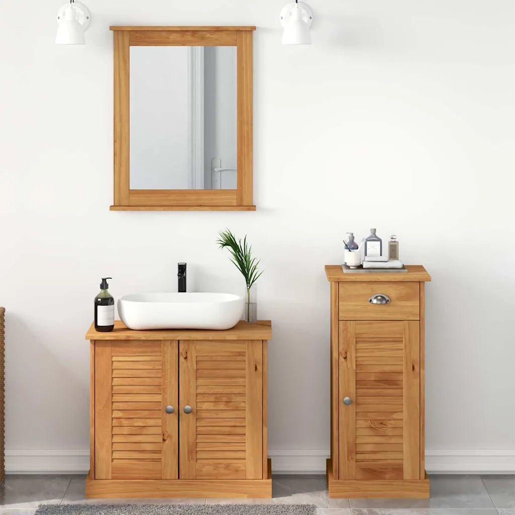 Set di mobili per il bagno con porta VIGO 3 pcs Marrone miele 3328543