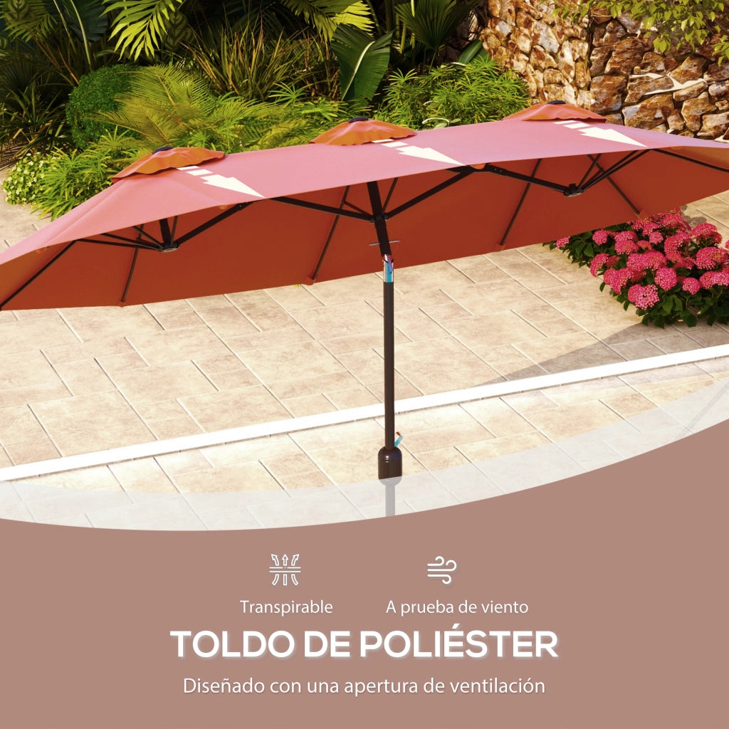 Ombrellone da Giardino ¨C Minimal ¨C Rosso 295x152x222 cm