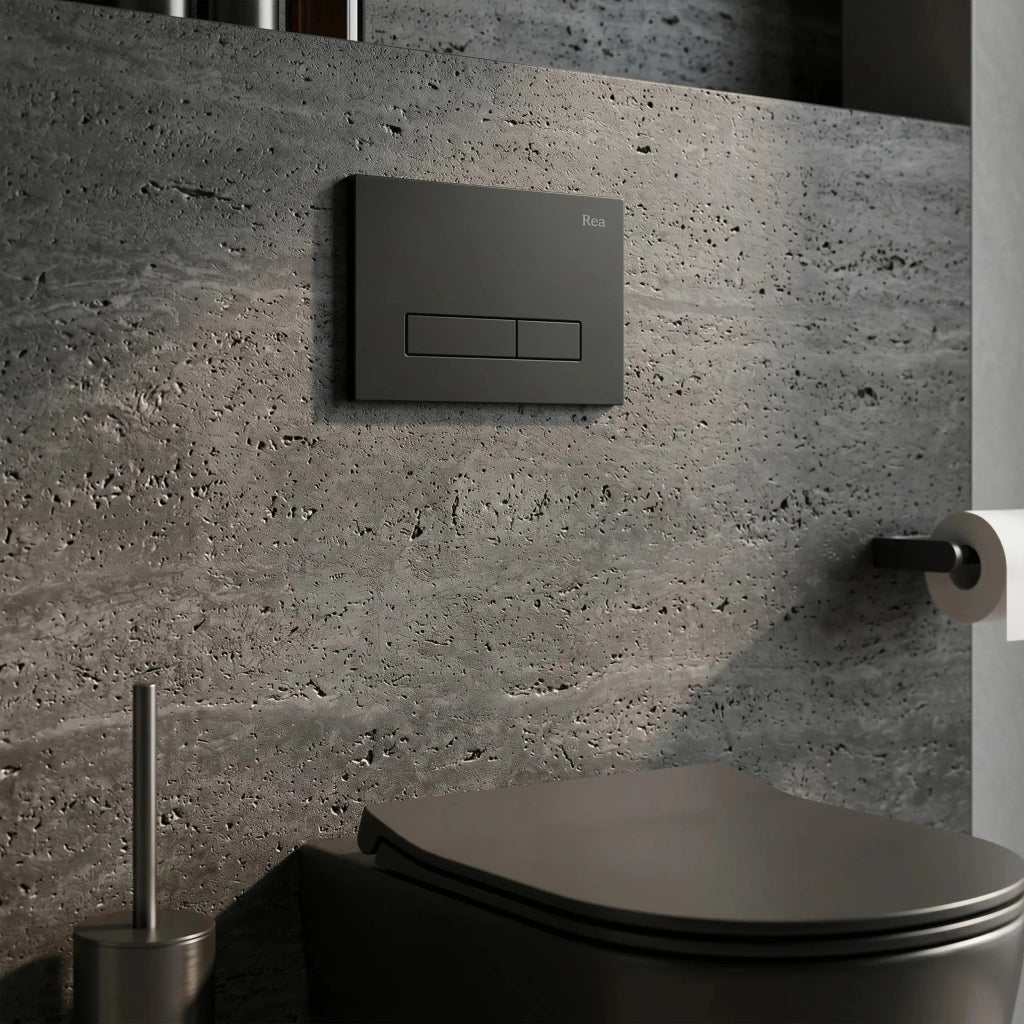 Set Telaio Da Incasso Per Wc Slim 024n Con Pulsante Hd Black