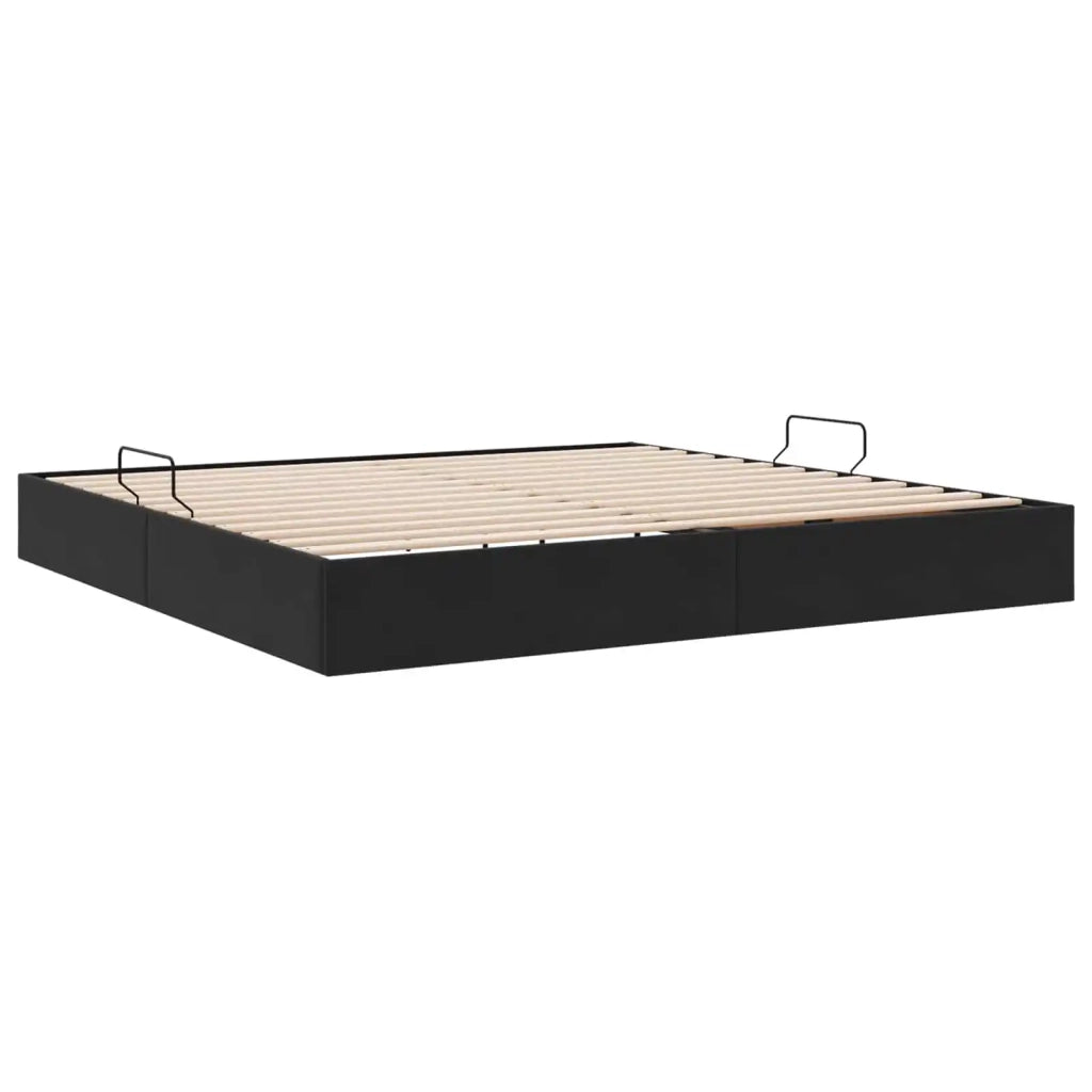 Letto ottomano con archiviazione Nero 200 x 200 cm Velluto 3442906