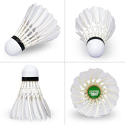 Trade Shop - Set 3 Pezzi Volano Lento Volani Palline Per Gioco Badminton Colore Bianco -