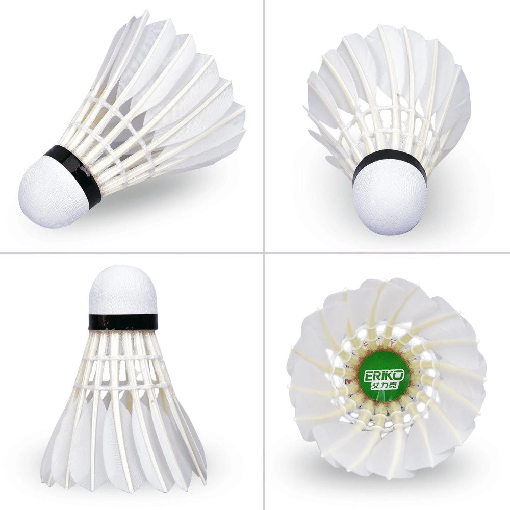 Trade Shop - Set 3 Pezzi Volano Lento Volani Palline Per Gioco Badminton Colore Bianco -