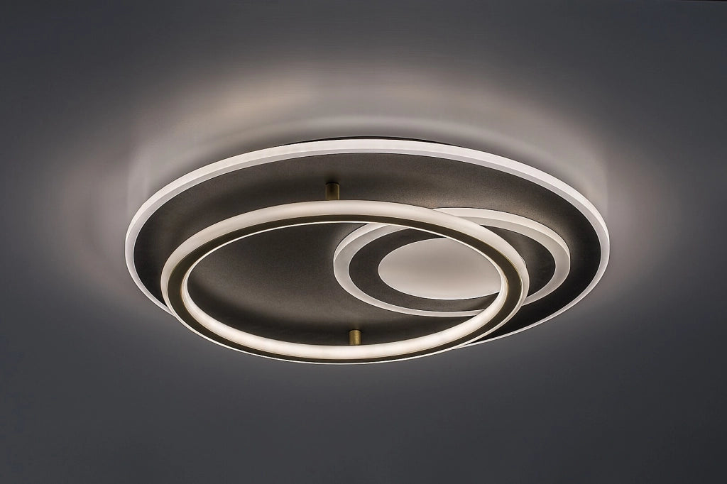 Plafoniera LED Brantiel 3 luci nera oro Ø50 cm Rabalux