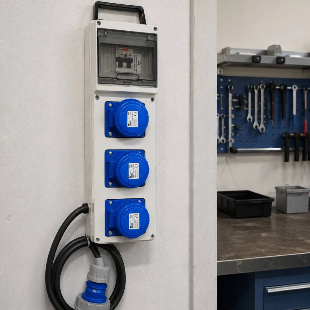 Quadro asc da cantiere ip65 con 3 prese 2p+t 16a